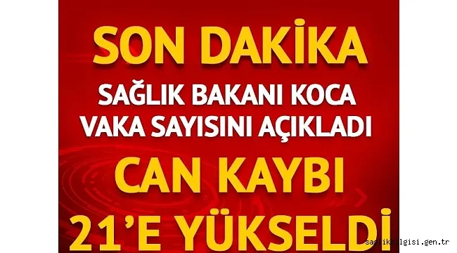 Son dakika! Sağlık Bakanı Koca: Koronavirüs nedeniyle hayatını kaybedenlerin sayısı 21'e yükseldi